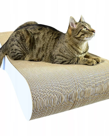 Draskyklė didelėms katėms plati Mruu&Pruu 70x23x40 cm balta melanžinė