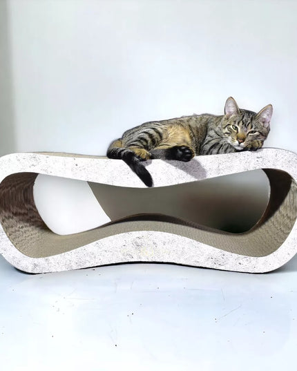 Kartoninė draskyklė Mruu&Pruu LEON 78 cm PILKO BETONO DIDELĖ