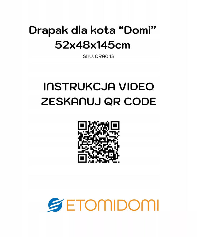 Didelė draskyklė katėms XXL „Domi“ 145 cm, 7 lygiai, pilka, bokštas, guolis, namelis