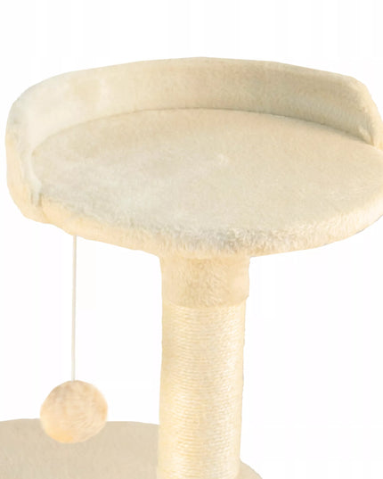 Kačių draskyklė TomiDomi Smėlio spalvos 116cm, 5 lygiai, namelis, bokštas, kamuoliukai