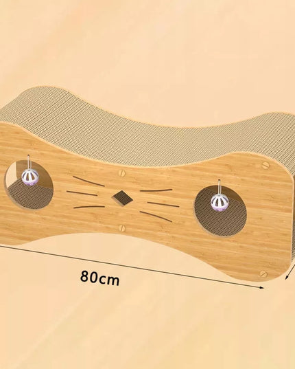 K&M F086 katės draskyklė ir guolis 2-in-1, stabilus, dviejų lygių su kamuoliukais