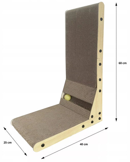 Kampinis draskyklė katėms su kamuoliuku 60 cm 2-in-1 + katžolė