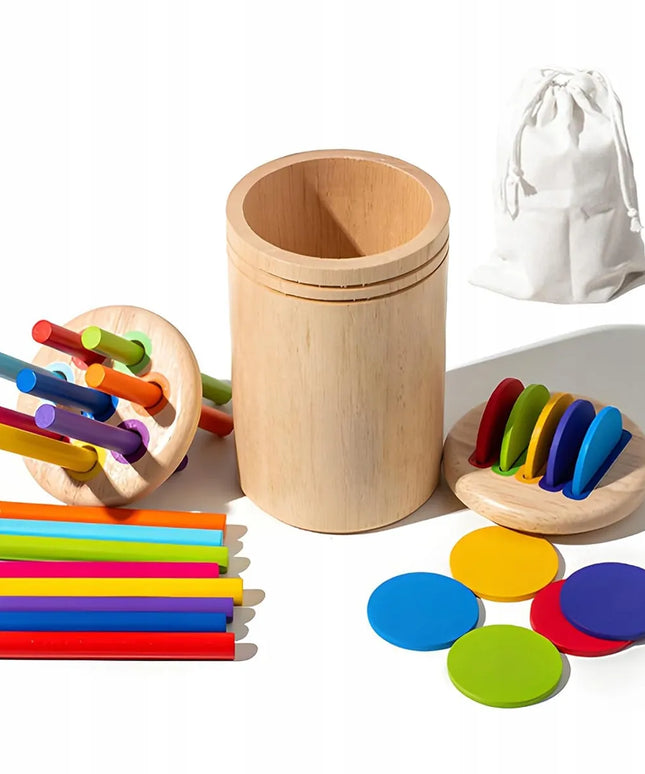 Medinis spalvų rūšiuoklis Montessori lavinamasis žaislas