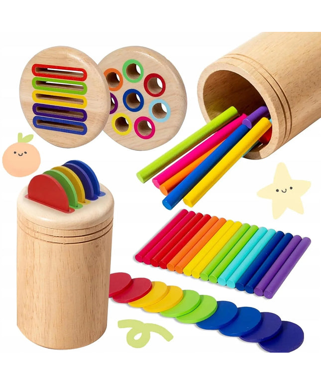 Medinis spalvų rūšiuoklis Montessori lavinamasis žaislas