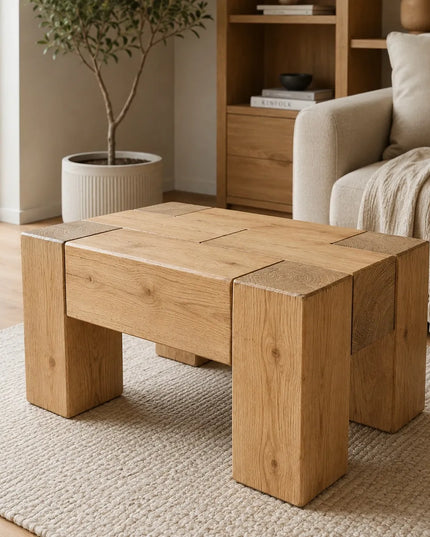 Medinis suoliukas Wooden Manufacture 50x30x30 cm. Iš masyvios medienos, sunkus ir stabilus
