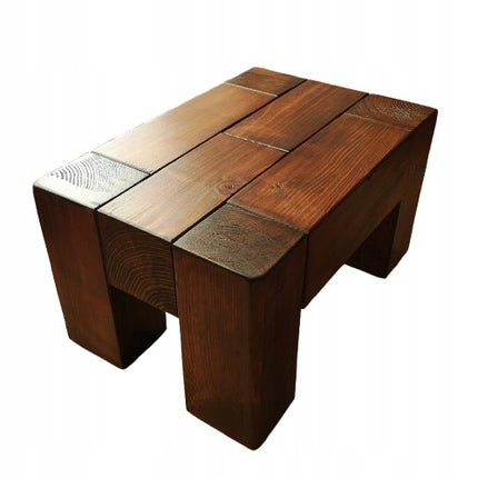 Medinis suoliukas Wooden Manufacture 50x30x30 cm. Iš masyvios medienos, sunkus ir stabilus