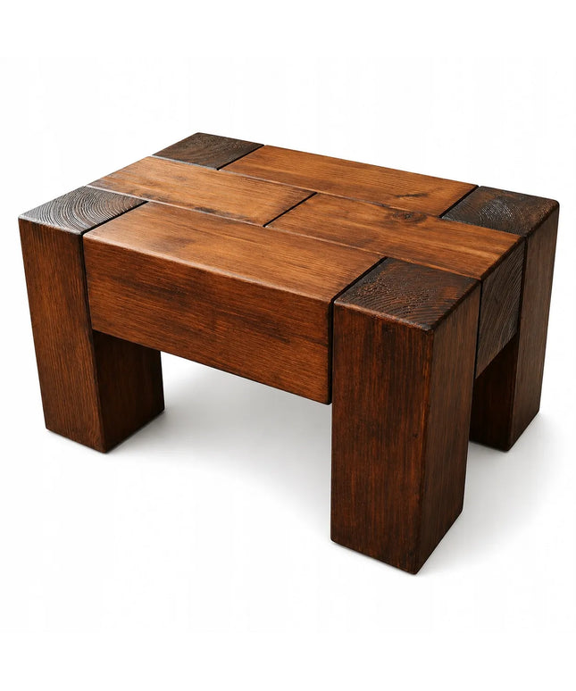 Medinis suoliukas Wooden Manufacture 50x30x30 cm. Iš masyvios medienos, sunkus ir stabilus