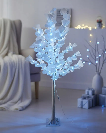 Dekoratyvinis šviečiantis LED kalėdinis berželis, 150 cm, baltos šviesos lemputės