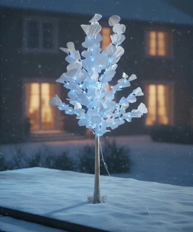 Dekoratyvinis šviečiantis LED kalėdinis berželis, 150 cm, baltos šviesos lemputės