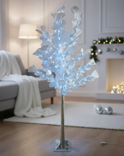 Dekoratyvinis šviečiantis LED kalėdinis berželis, 150 cm, baltos šviesos lemputės