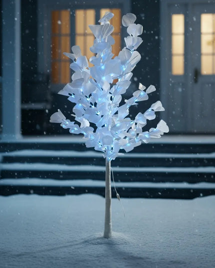 Dekoratyvinis šviečiantis LED kalėdinis berželis, 150 cm, baltos šviesos lemputės