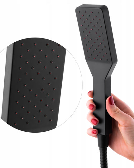 Sieninis vonios dušo komplektas, maišytuvas su čiaupu, - Juodas, matinis