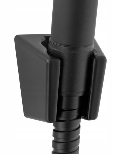 Sieninis vonios dušo komplektas, maišytuvas su čiaupu, - Juodas, matinis