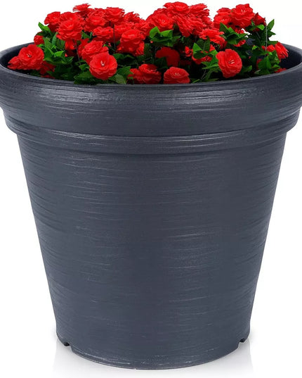 Didelis Sodo Vazonas Lauko Plastikinis Apvalus 38x34 cm
