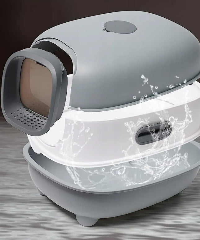 Didelė uždara katės kraiko dėžė su filtru (F052)