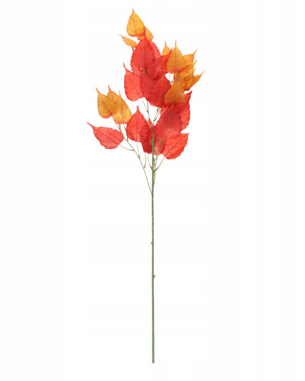 Didelė rudeninė dirbtinė dekoratyvinė šakelė raudonais lapais 97cm