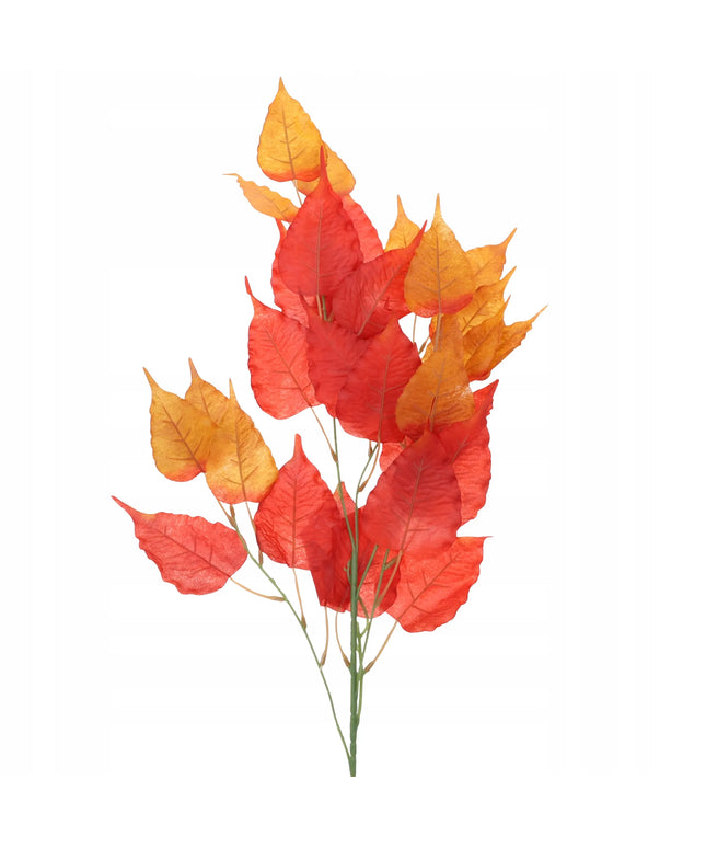 Didelė rudeninė dirbtinė dekoratyvinė šakelė raudonais lapais 97cm