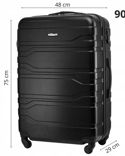 Didelis kelioninis lagaminas su ratukais RYANAIR WIZZAIR 90L kietas XXL ZAGATTO