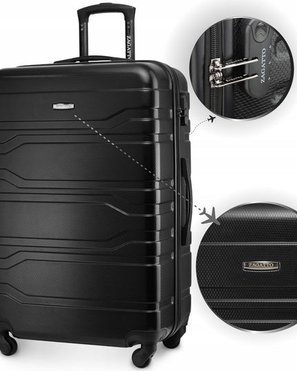 Didelis kelioninis lagaminas ant ratukų RYANAIR WIZZAIR 90L, kietas, XXL, ZAGATTO