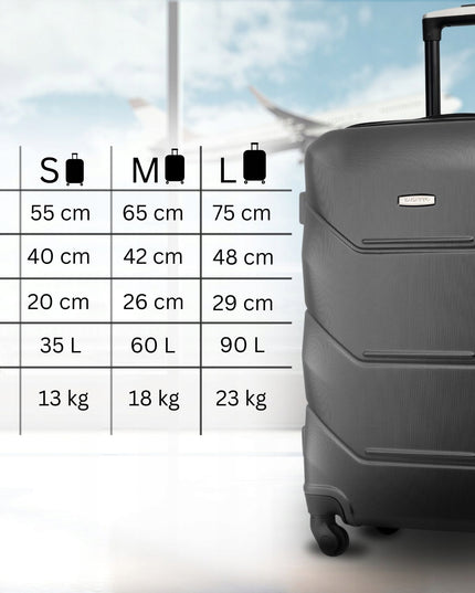 Didelis kelioninis lagaminas su ratukais RYANAIR WIZZAIR 90L kietas XXL ZAGATTO