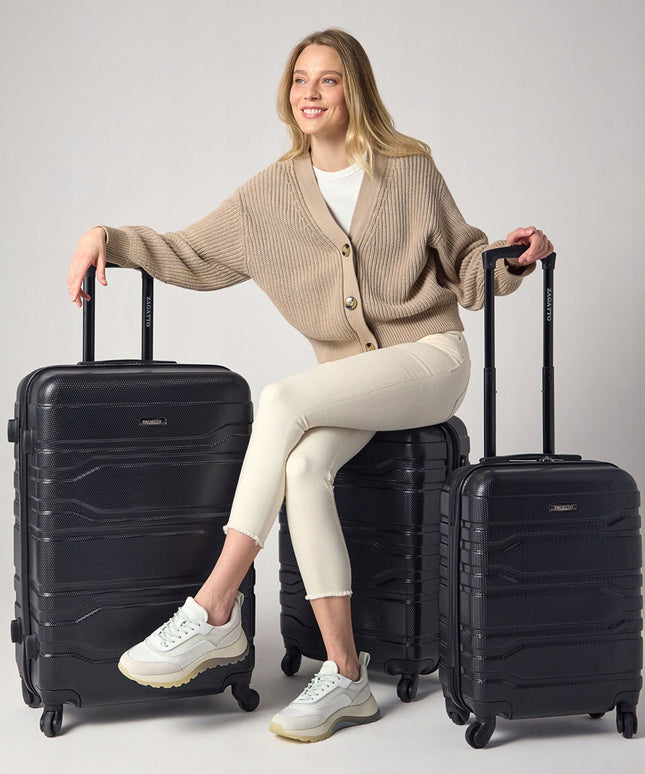 Didelis kelioninis lagaminas ant ratukų RYANAIR WIZZAIR 90L, kietas, XXL, ZAGATTO