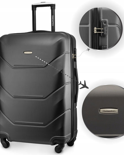 Didelis kelioninis lagaminas su ratukais RYANAIR WIZZAIR 90L kietas XXL ZAGATTO