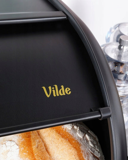 Didelis juodas metalinis duoninė virtuvinė talpa duonai ir bandelėms