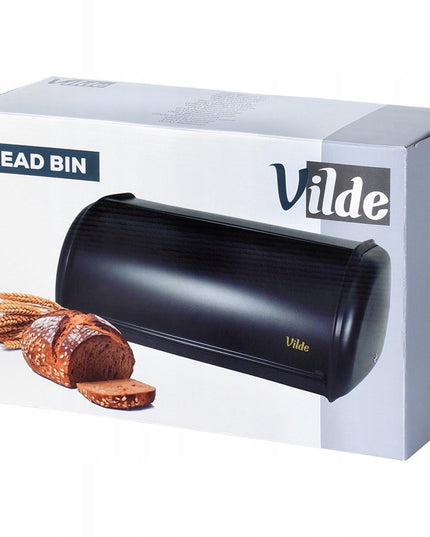 Didelis juodas metalinis duoninė virtuvinė talpa duonai ir bandelėms