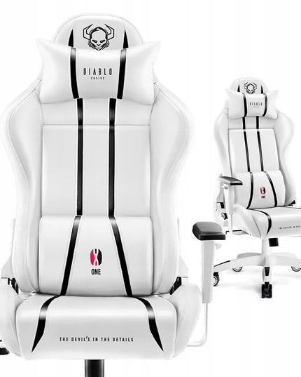 Didelė žaidimų kėdė DIABLO X-One 2.0 King Size, balta ir juoda