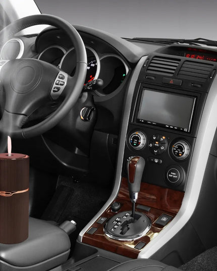 Automobilinis difuzorius Aroma Cup, rudas, USB, kompaktiškas eteriniams aliejams