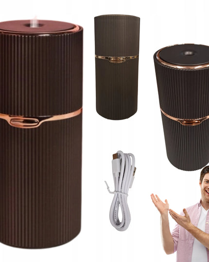 Automobilinis difuzorius Aroma Cup, rudas, USB, kompaktiškas eteriniams aliejams