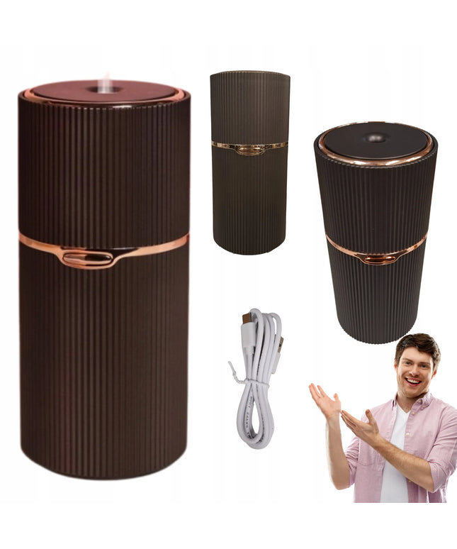 Automobilinis difuzorius Aroma Cup, rudas, USB, kompaktiškas eteriniams aliejams