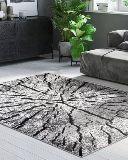 Kilimas 160x220 pilkas svetainei, medžio kamieno gamtos 3D efektas, loft, Deluxe Tree