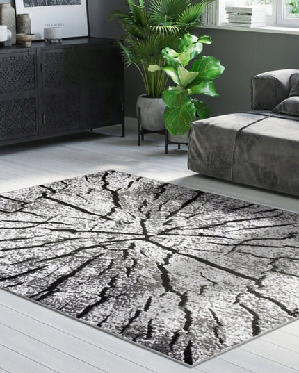 Kilimas 160x220 pilkas svetainei, medžio kamieno gamtos 3D efektas, loft, Deluxe Tree
