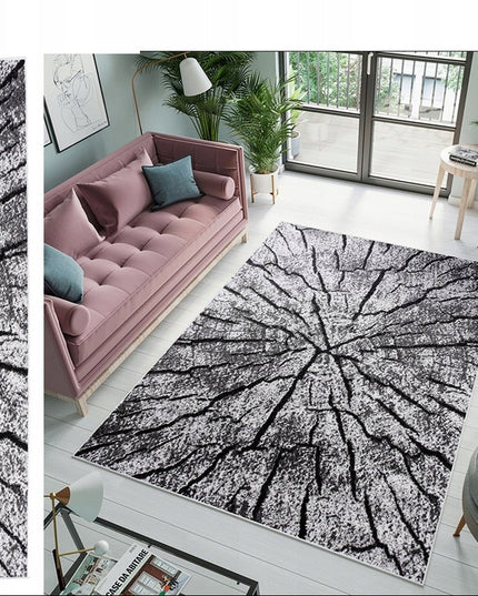 Kilimas 160x220 pilkas svetainei, medžio kamieno gamtos 3D efektas, loft, Deluxe Tree