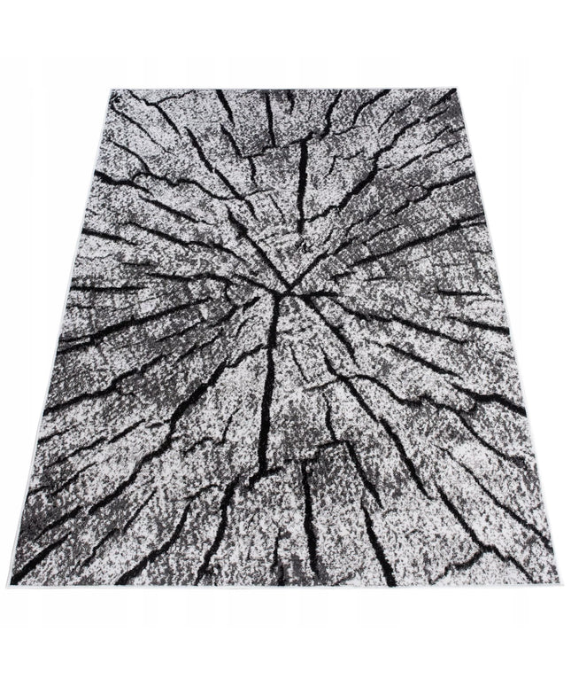 Kilimas 160x220 pilkas svetainei, medžio kamieno gamtos 3D efektas, loft, Deluxe Tree