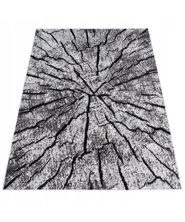 Kilimas 160x220 pilkas svetainei, medžio kamieno gamtos 3D efektas, loft, Deluxe Tree