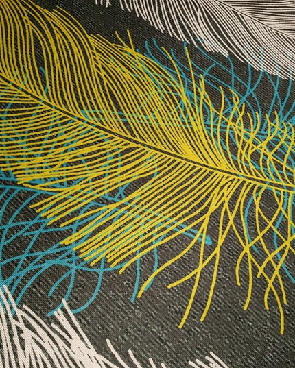 Kilimas 220cm x 160cm Lapai Paukščių Plunksnos Žalias Didelis Modernus Neslystantis