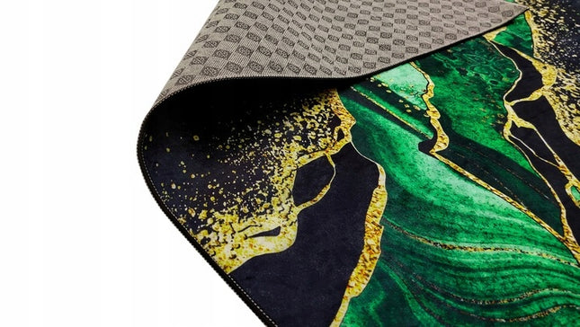 Kilimas 220cmx160cm Žalias Auksinis Loft Glamour neslystantis Madingas kambariui