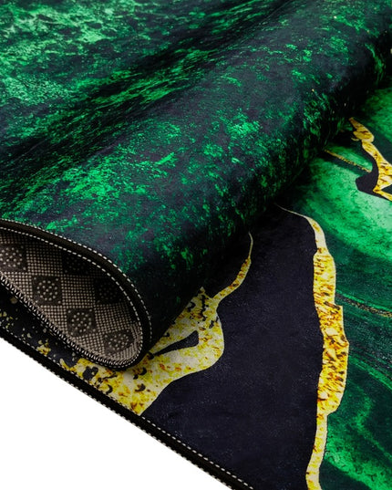 Kilimas 220cmx160cm Žalias Auksinis Loft Glamour neslystantis Madingas kambariui