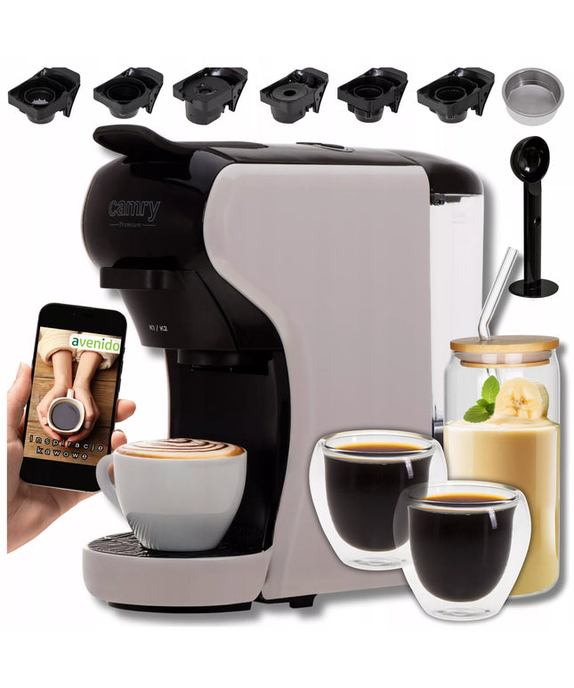 Slėginis kavos aparatas kapsulėms Nespresso Dolce Gusto Tchibo + taurės