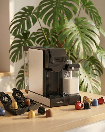 Kapsulinis kavos aparatas, skirtas Nespresso, Dolce Gusto ir Tchibo Caffissimo kapsulėms