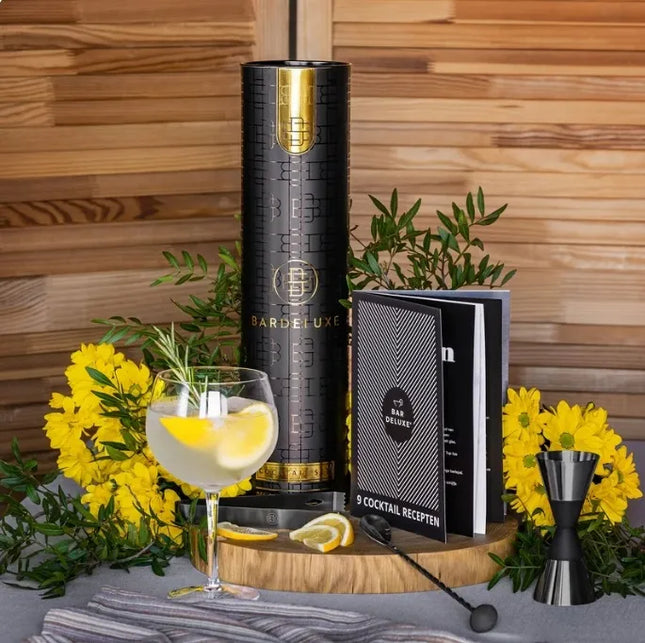 Elegantiškas profesionalus 12 dalių baro reikmenų rinkinys Bardeluxe Premium