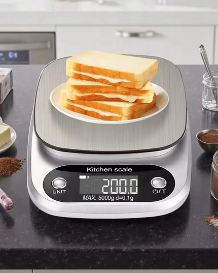 Tikslios elektroninės virtuvinės svarstyklės BLOW KS203, LCD ekranas, iki 5 kg, 0.1 g tikslumas + baterijos