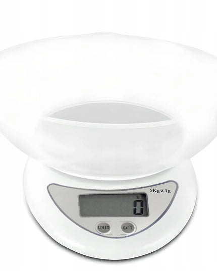 Elektroninės virtuvinės svarstyklės su dubeniu iki 5 kg, LCD ekranas, tikslios