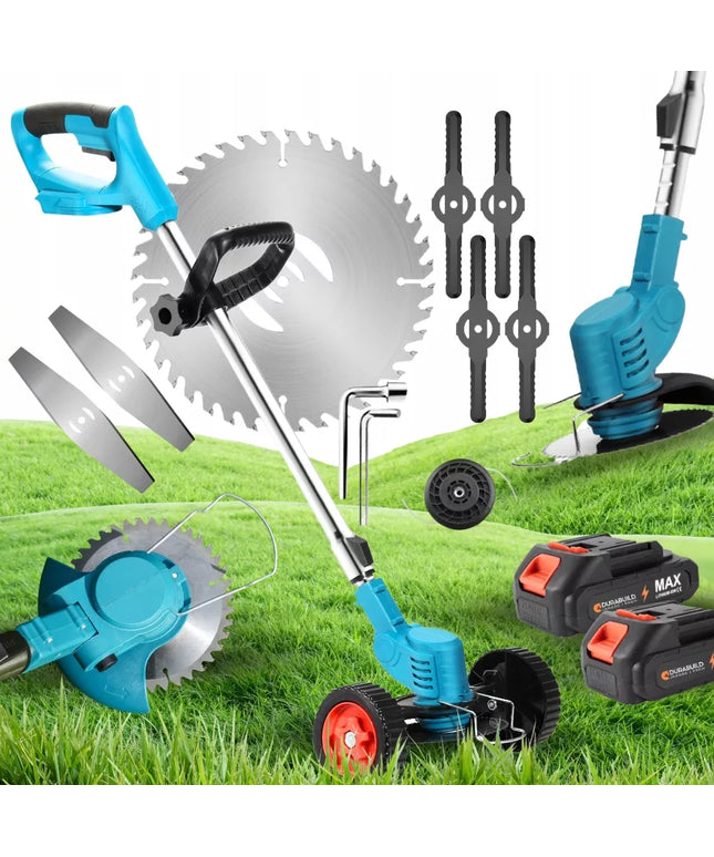 Hikey elektrinė akumuliatorinė žoliapjovė-trimeris, nešiojamas rinkinys