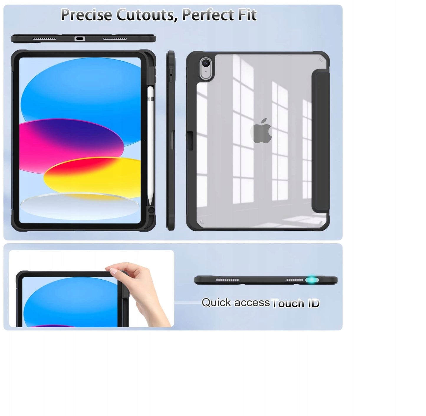 Skaidrus dėklas PENCIL, skirtas Apple iPad 10.9 10-os kartos 2022 m. / iPad 11 A16 11-os kartos 2025 m.