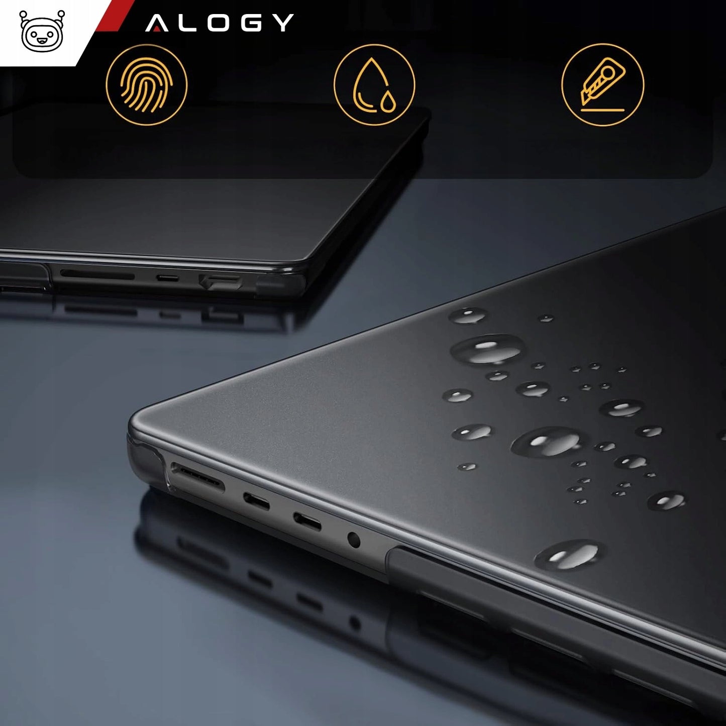 Elastingas matinis dėklas skirtas MacBook Pro 14 2021-2024, be pirštų atspaudų