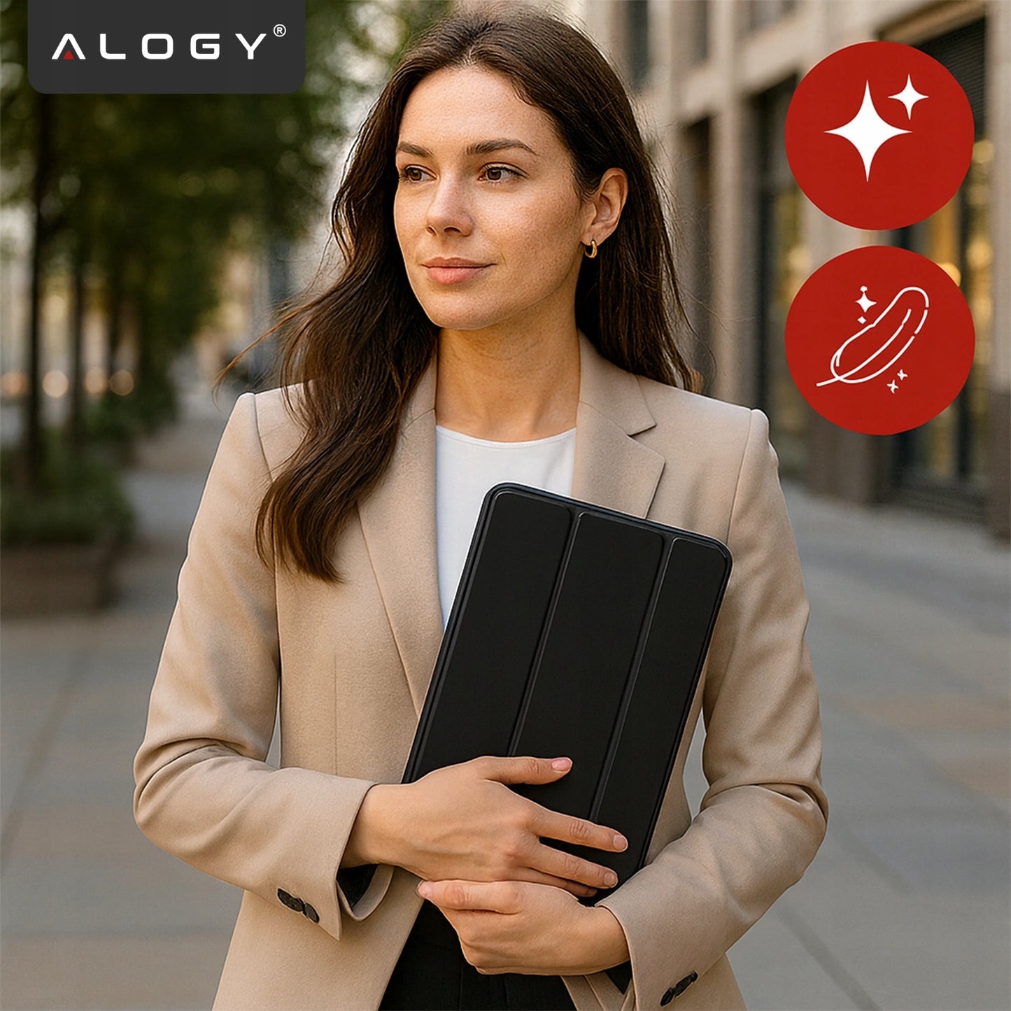 Hibridinis dėklas su atverčiamu dangteliu, skirtas iPad 10.9" 10-os kartos 2022, iPad 11" A16 11-os kartos 2025