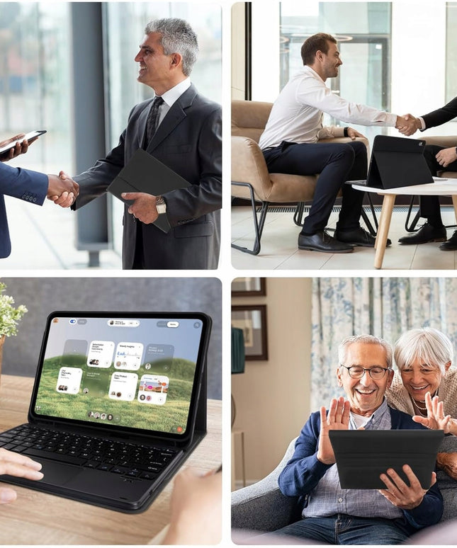 Dėklas su klaviatūra ir lietiminiu skydeliu (touchpad) Apple iPad 10.9 10-os kartos / iPad 11 A16 11-os kartos 2025